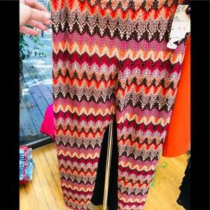 ⭐️NWT Missoni style chevron print knit leggings knit, stretch, size large,